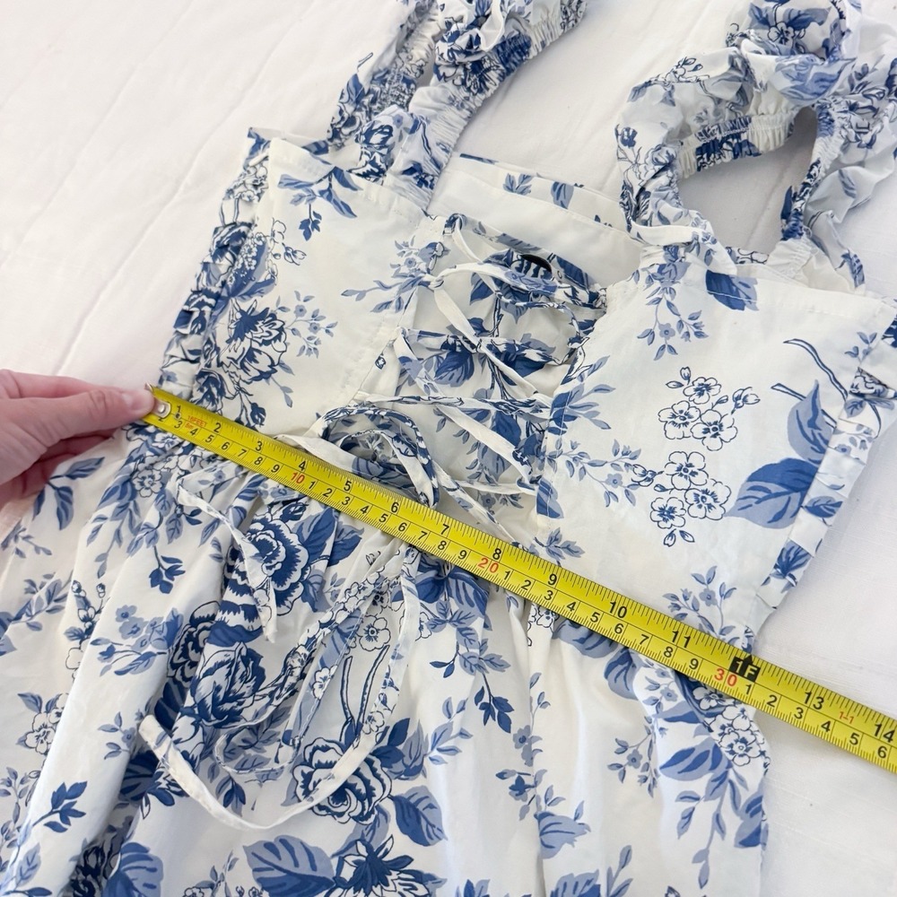 Moon River Women's Dress XS Bloom By Bloom Blue White Floral Maxi Summer $120 - Picture 9 of 10